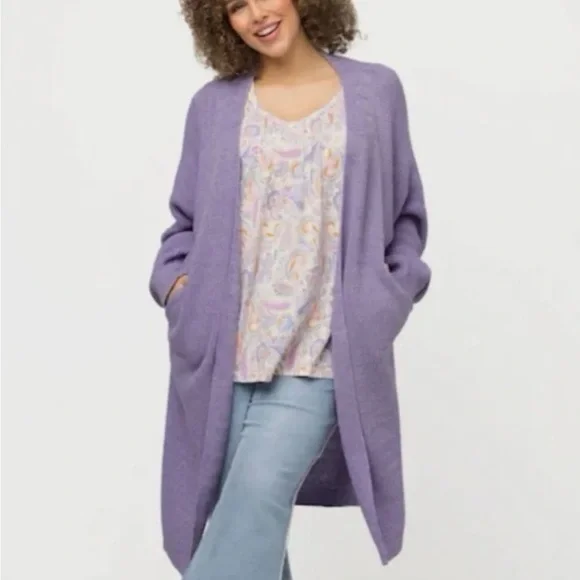 LOFT Lilac Open-Front Cardigan 💜 - Picture 1 of 9